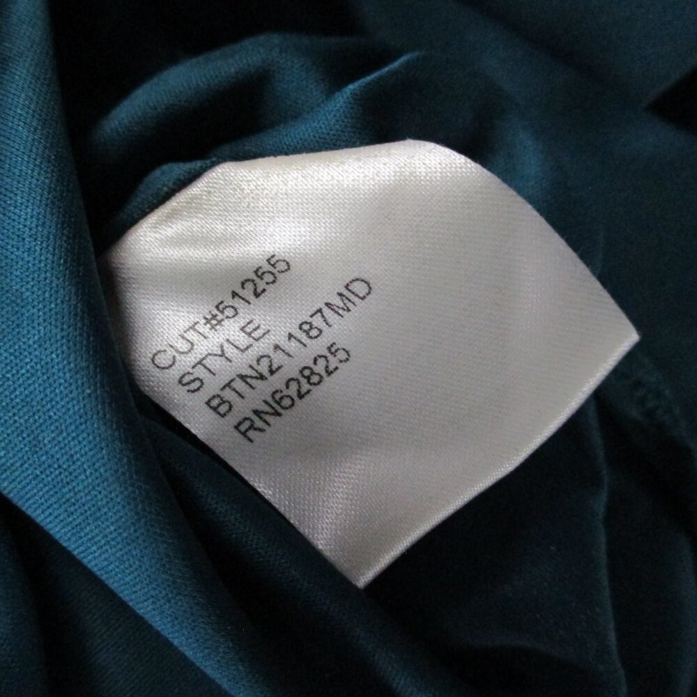 Tadashi Shoji Dress Womens 16 Cerulean Green Vivar Handkerchief Hem V Neck Midi - Picture 9 of 12